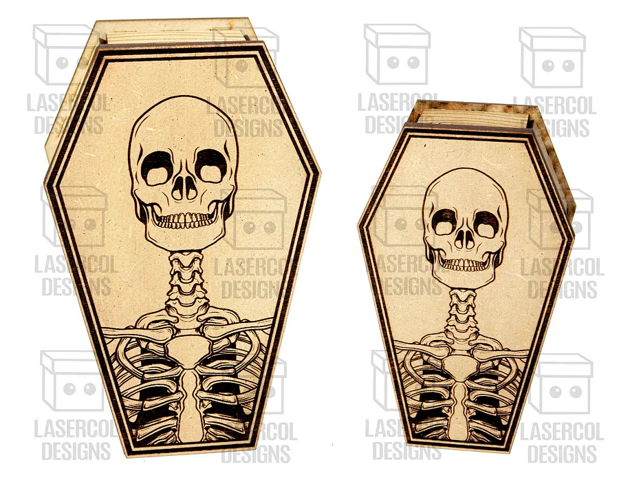 Halloween Coffin Box Set 1 (2 Sizes) - Laser Cut Files product image (3)