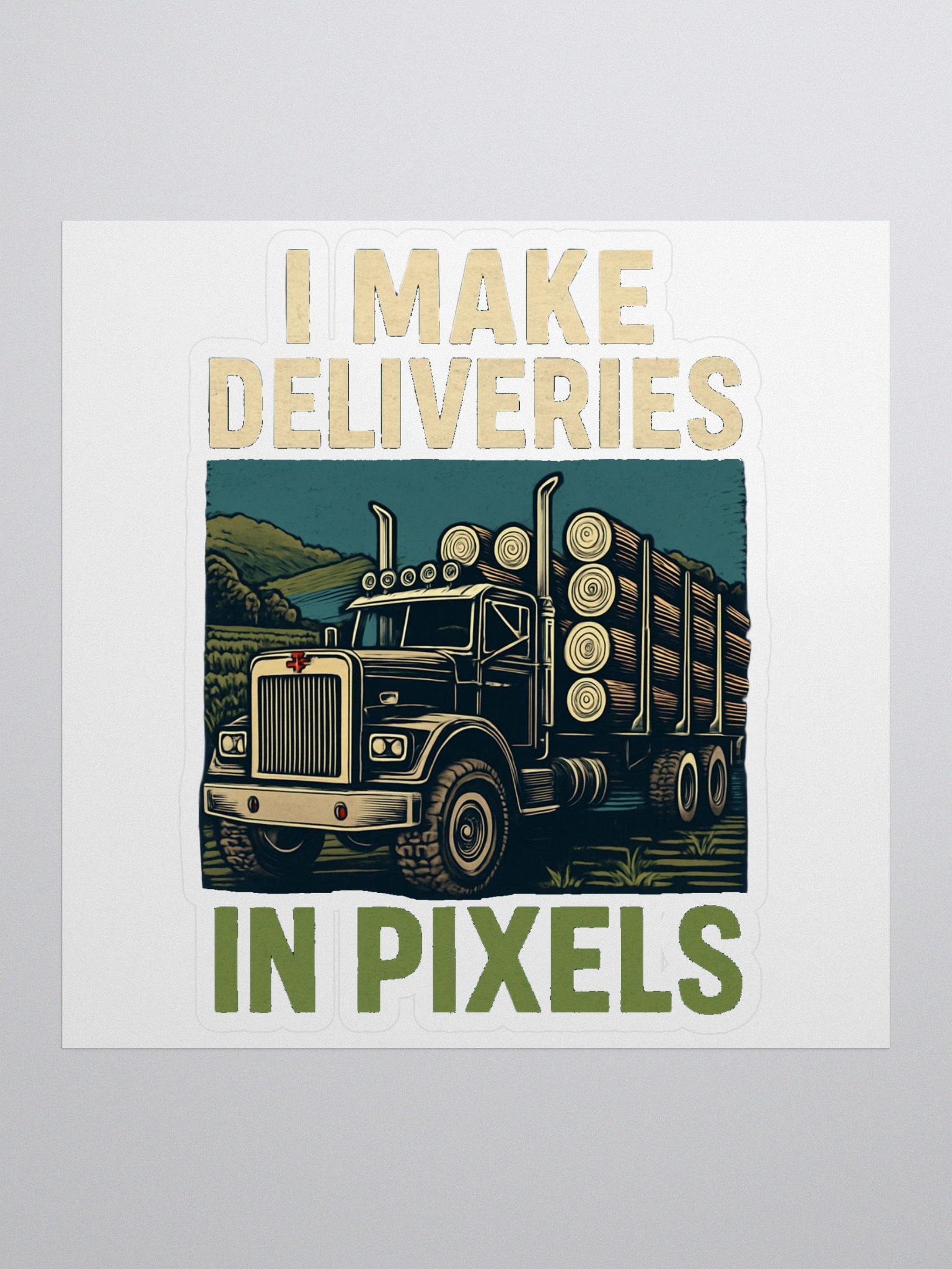 I Deliver In Pixels – Gamer & Streamer Sticker 5.5''x5.5'' product image (1)