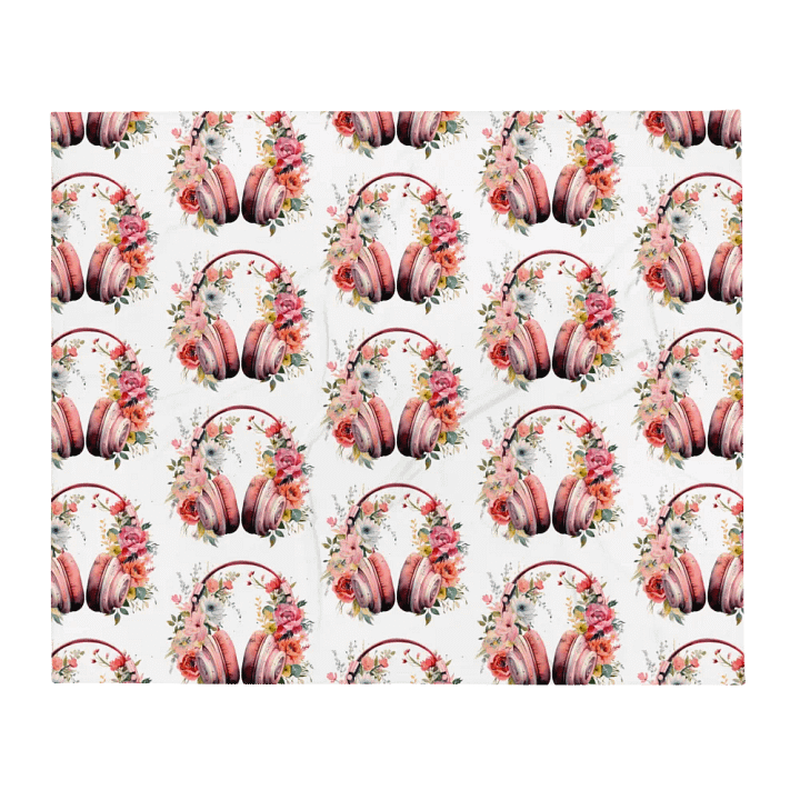 Headphones And Flowers Blanket product image (1)