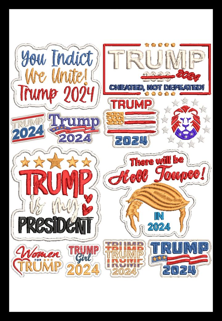 2024 Trump Machine Embroidery Pattern Bundle A product image (1)