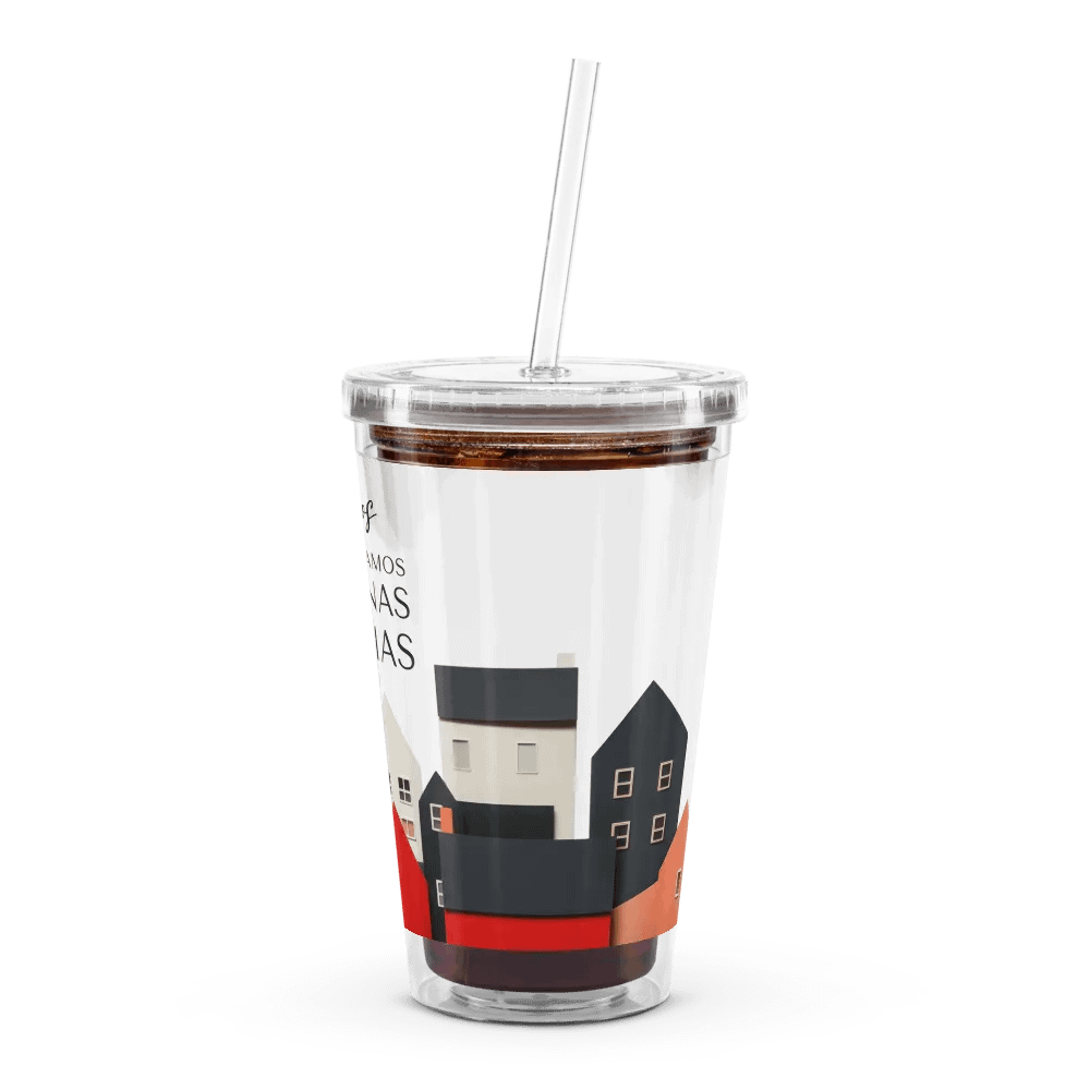 'No Nos Avergonzamos de las Buenas Noticias' Whimsical Town Spanish Tumbler product image (7)