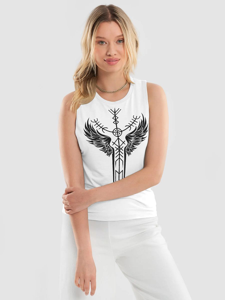 The Valkyrie Stave Women's Flowy Muscle Tank (black print) product image (1)