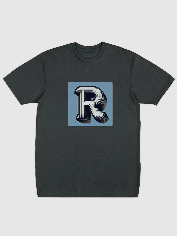 Retro 3D Letter Graphic Tee | AI Design initial R product image (1)