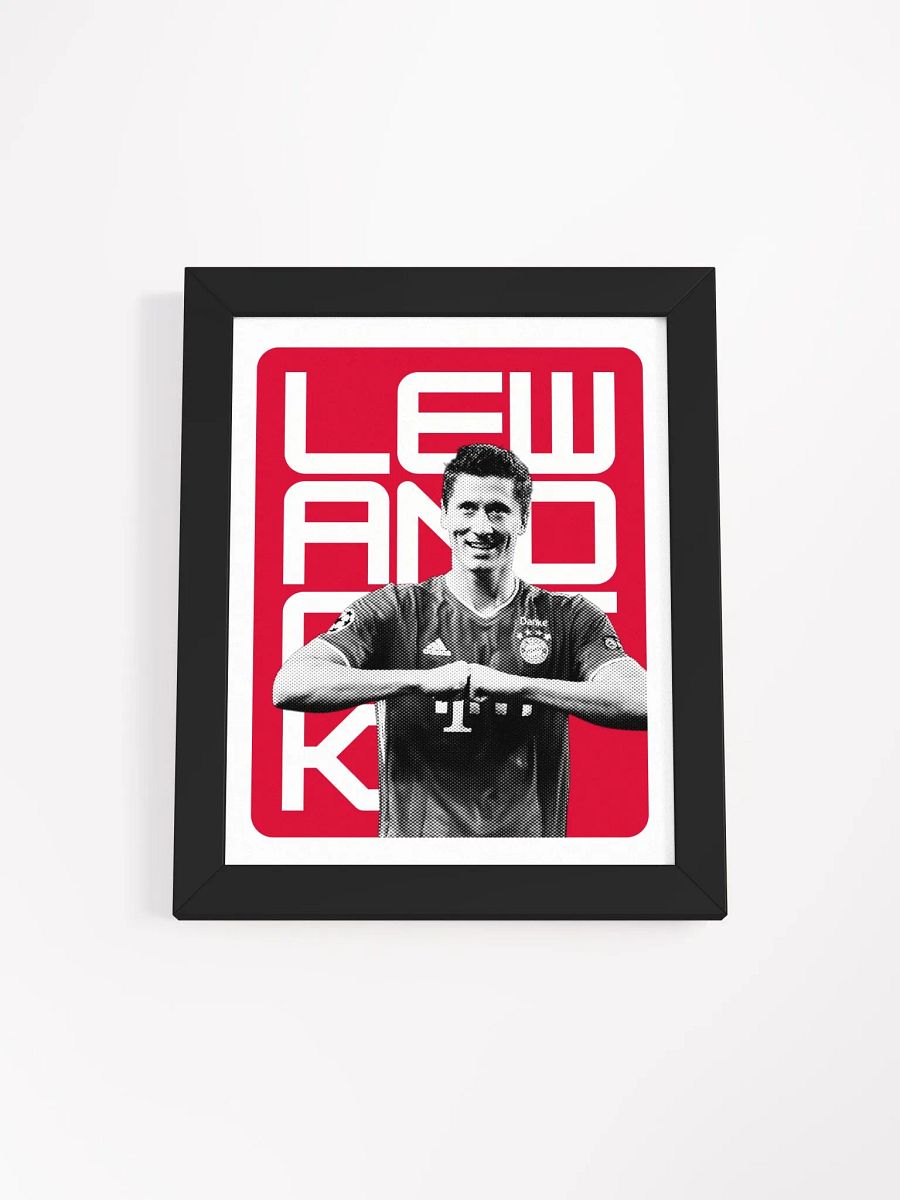 Robert Lewandowski BW Bayern Munich Name Art Framed Print product image (1)