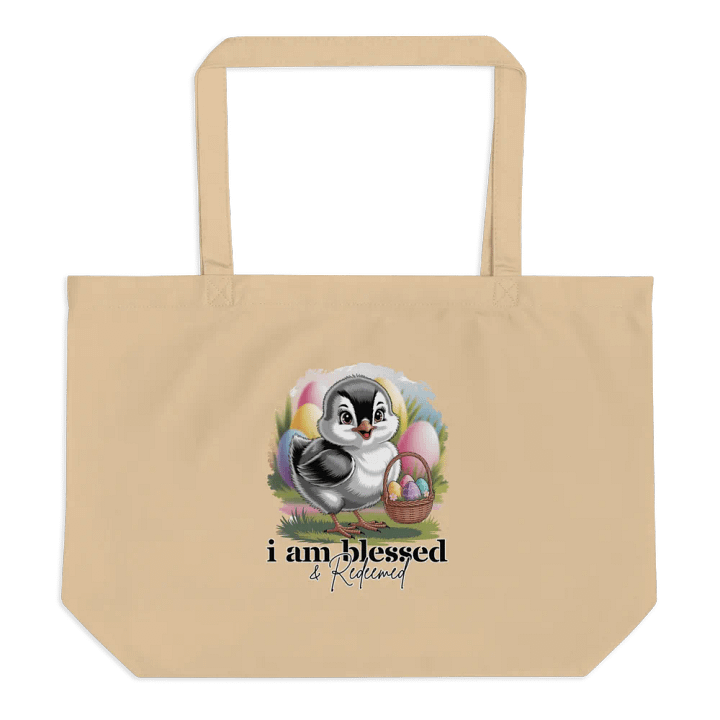 I am Blessed & Redeemed Christian Brush Stroke Organic Tote bag product image (1)
