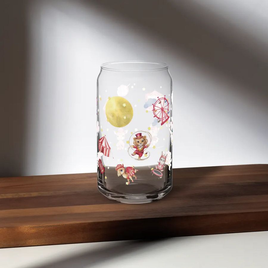 Midnight Circus Montage Glass Can | 16oz – Unique & Whimsical Drinkware product image (5)