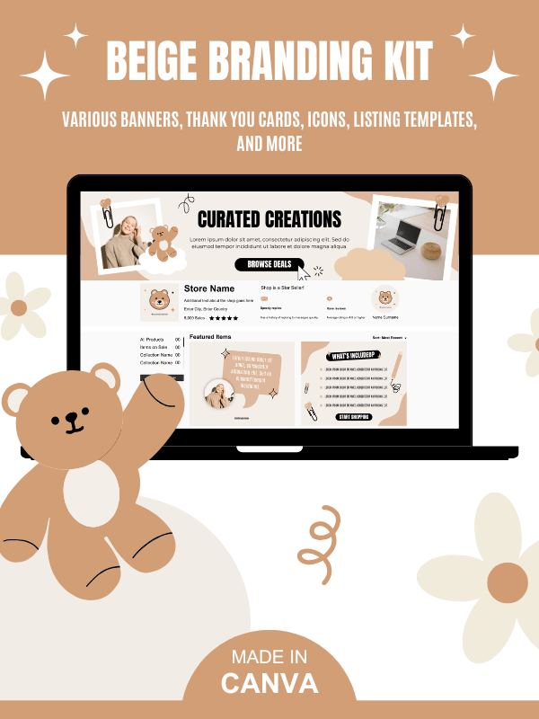 Cute Etsy MRR/PLR Canva Listing Mockups product image (10)