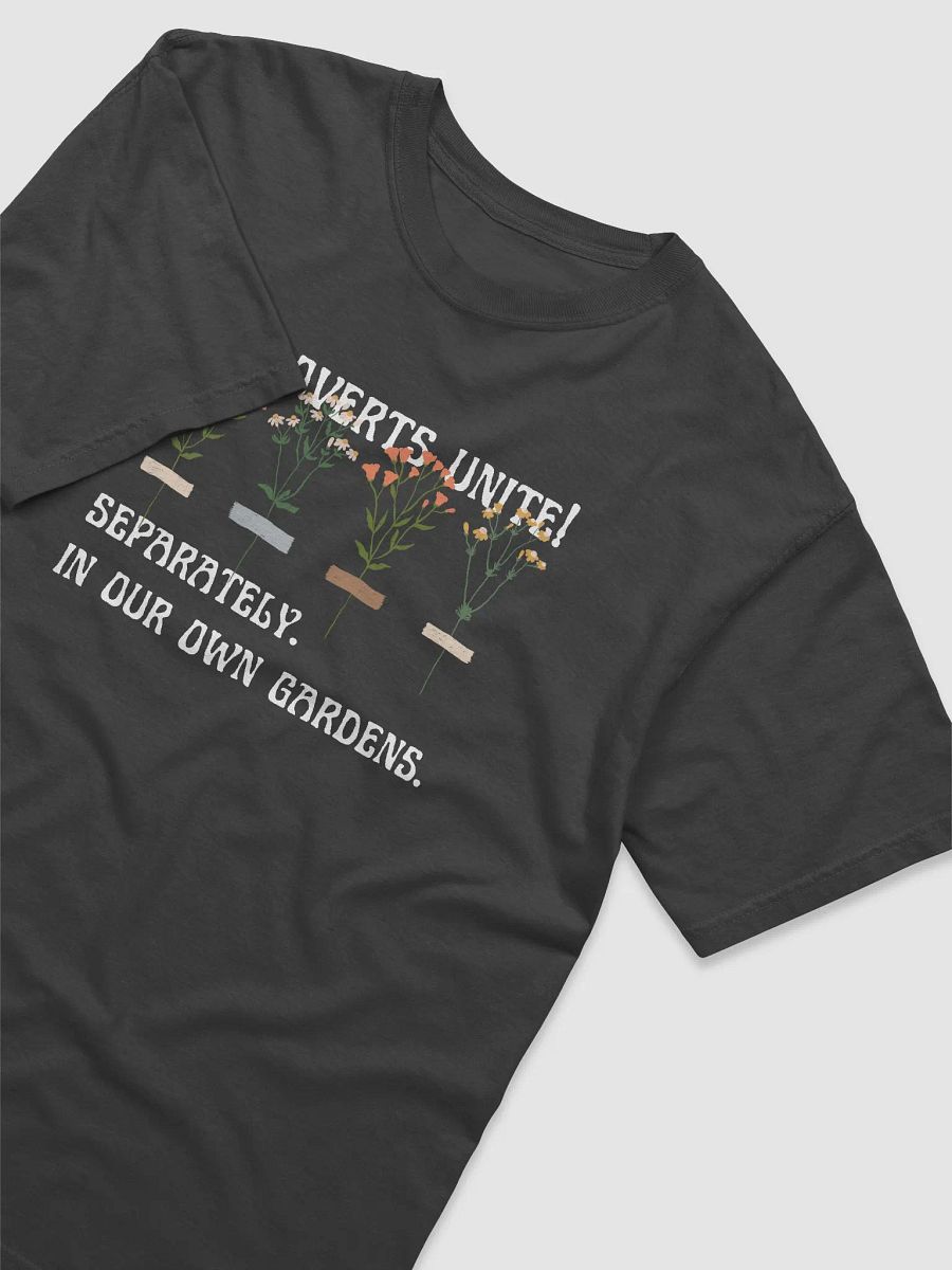 Hand-drawn funny sarcastic gardening introvert dark T-shirt product image (4)