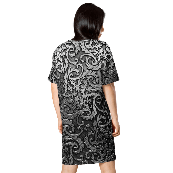 Swirling Silver Elegance T-Shirt Dress product image (2)