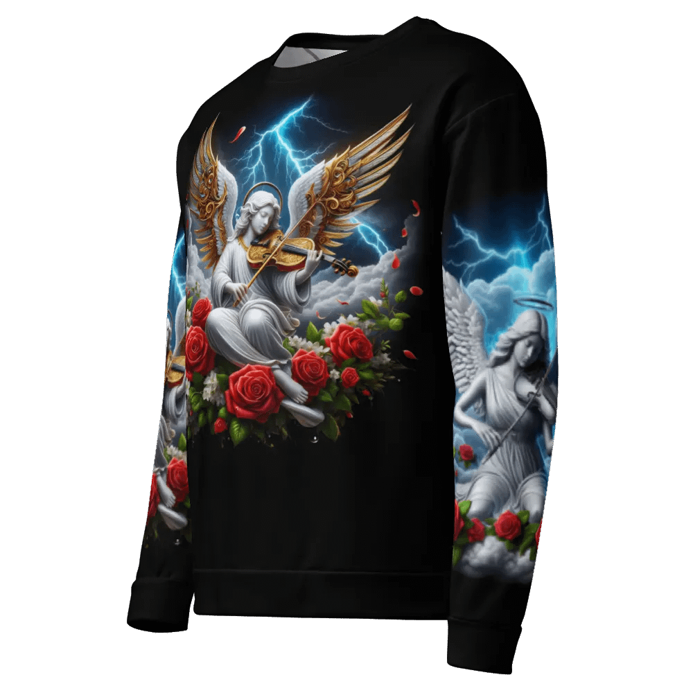 Angels making Music with a Violin - All-Over Unisex Sweatshirt #37 product image (4)