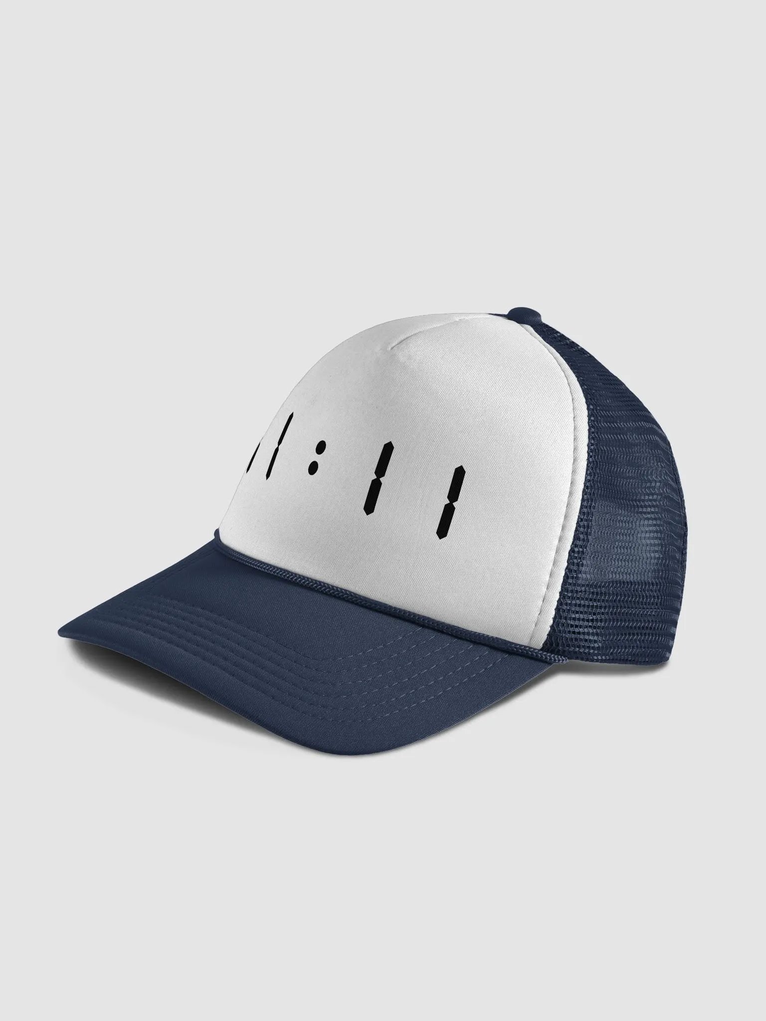 11:11 Foam Fusion Trucker Cap Black Font product image (4)