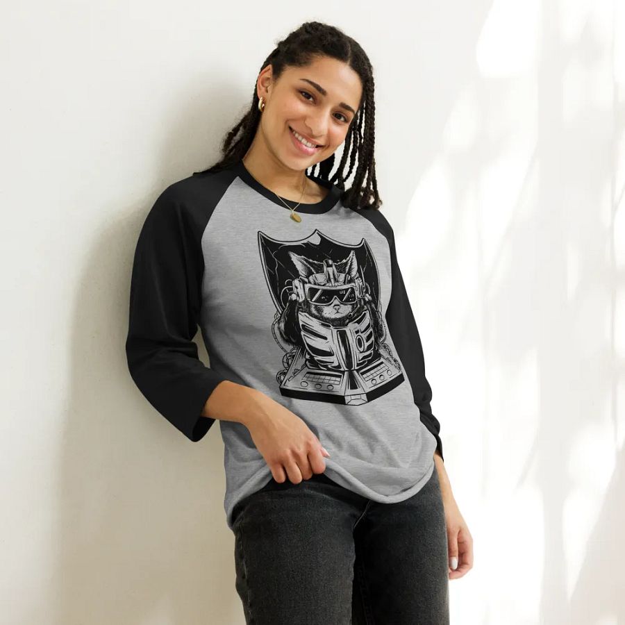 Techno Cat || Tultex Raglan Tee product image (10)