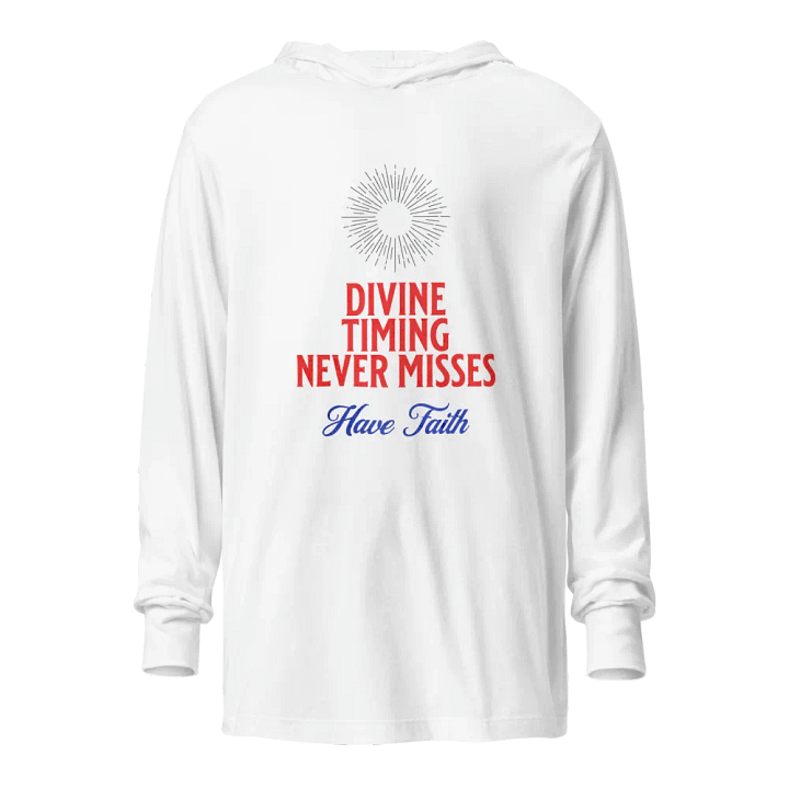 Divine Timing Hooded Long Sleeve Tee Unisex product image (1)