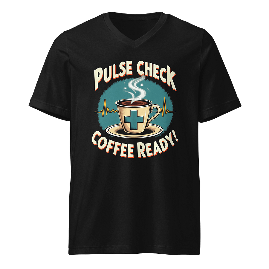 Pulse Check Coffee V-Neck Tee product image (1)