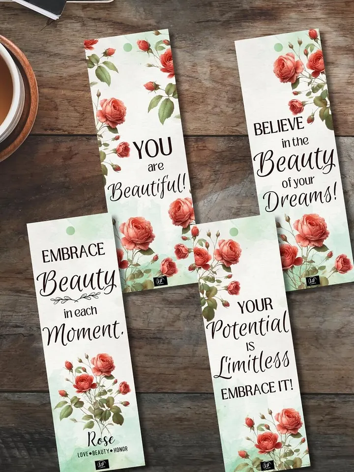 FREE Rose Bookmark Printable, Inspirational Sayings With June's Birth Month Flower product image (1)