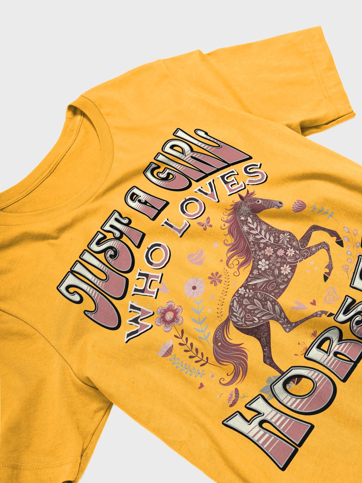 Just A Girl Who Loves Horses Floral T-Shirt product image (2)