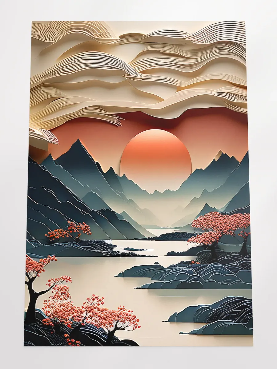 Japandi Art Sunset Poster - Large 24x36 Inches product image (4)