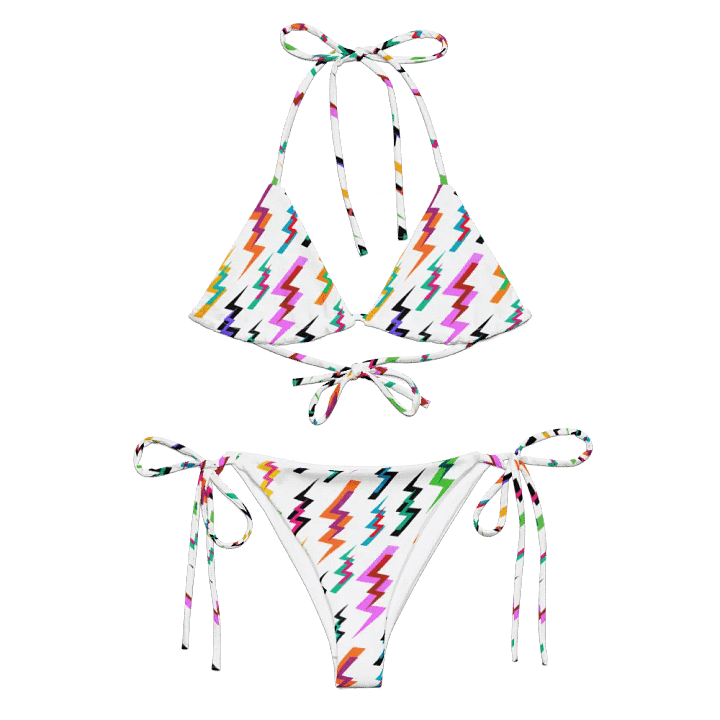 Lightening Bolts 1980s Pattern, Rainbow Color Bikini product image (1)