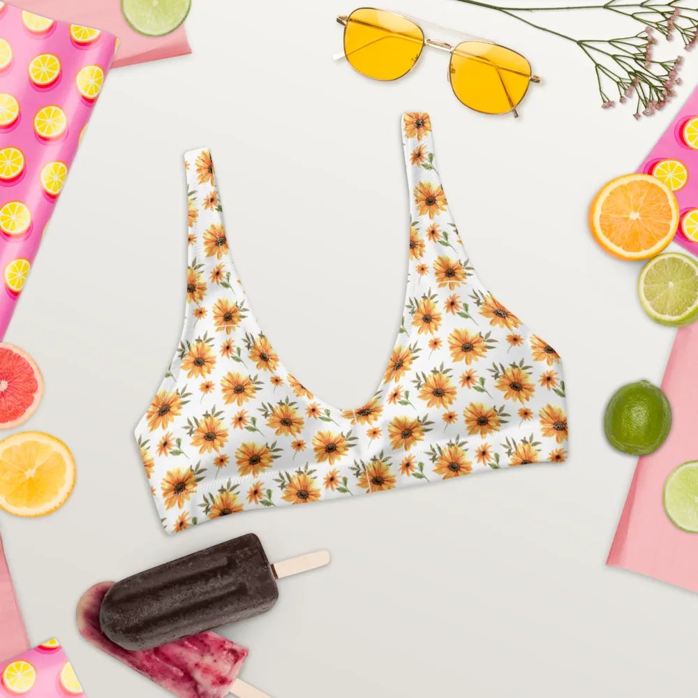 Watercolour Floral Pattern Padded Bikini Top - V3 product image (1)