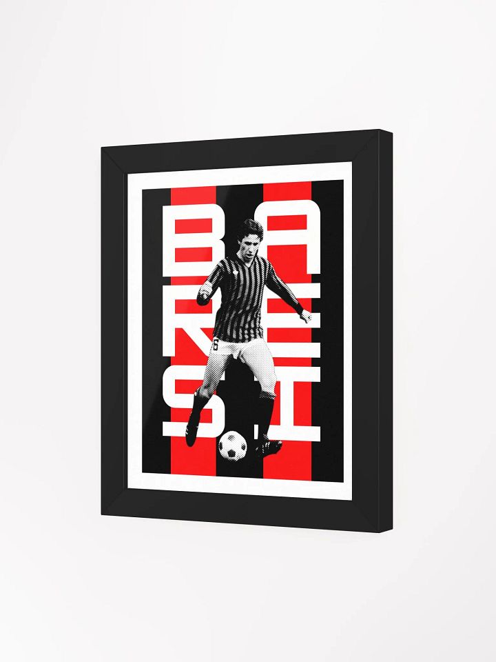 Franco Baresi BW AC Milan Name Art Framed Print product image (2)