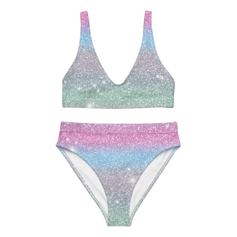Glitter Unicorn Texture Design High Waisted Bikini (6) product image (1)
