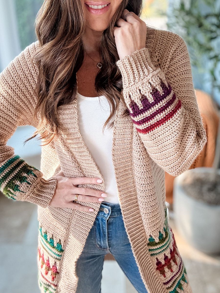 Autumn's Charm Mosaic Cardigan Crochet Pattern product image (1)