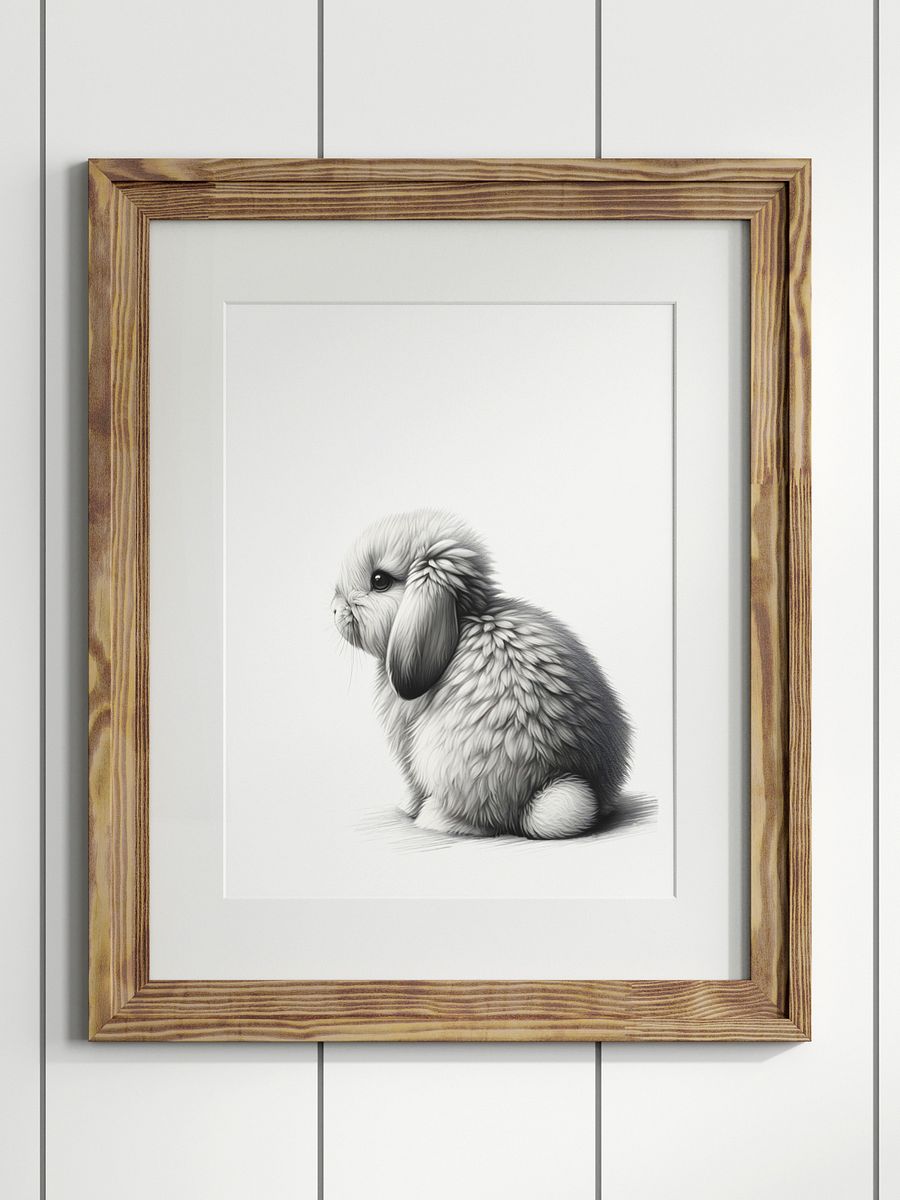 Woodland Lop Eared Bunny Print A201 product image (1)