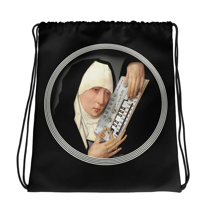 Mater Dolorosa meets Roland TB 303 by Frank Fonik EDM Techno Drawstring Bag product image (2)