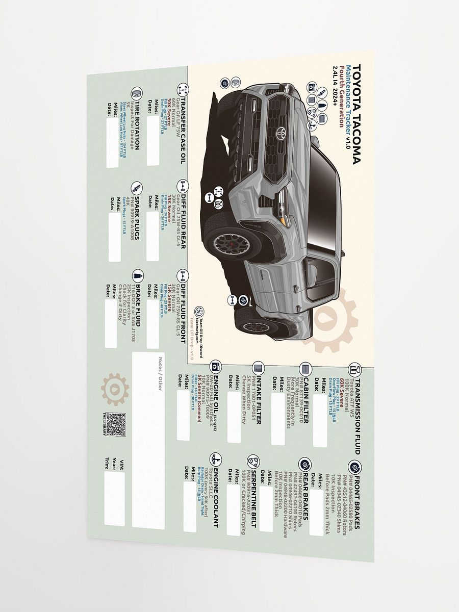 4TH GEN MAINTENANCE TRACKER V1.0 - Silver product image (4)