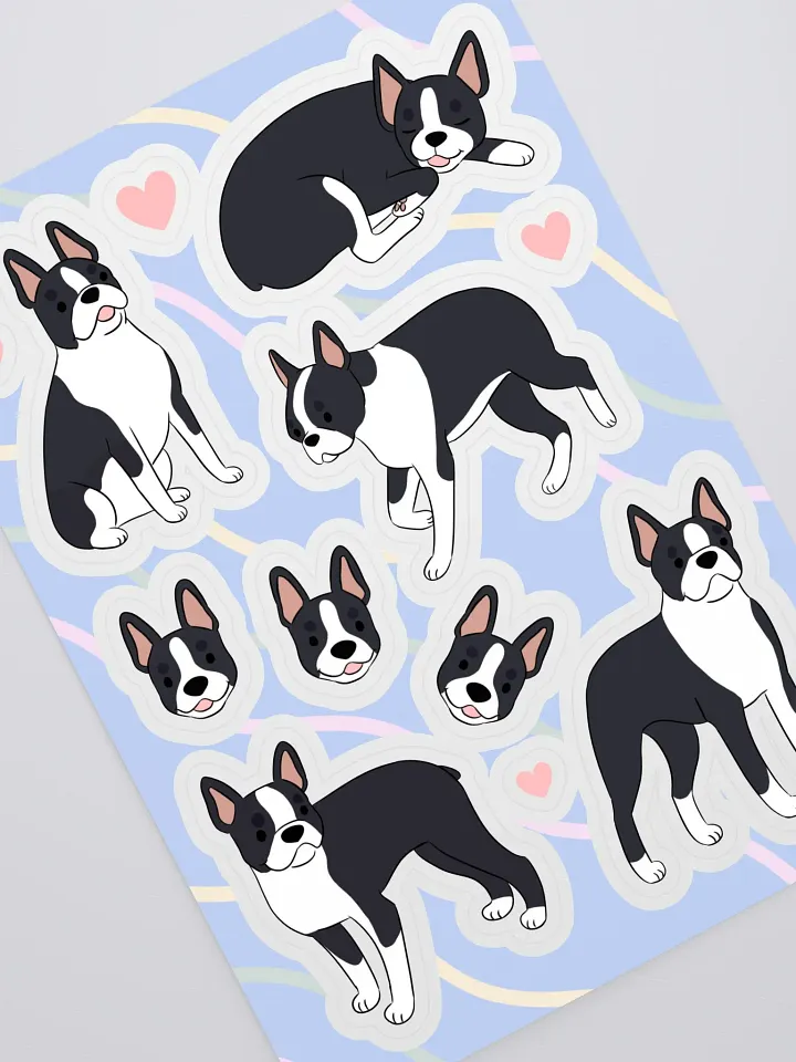 Boston Terrier Love Sticker Sheet product image (2)