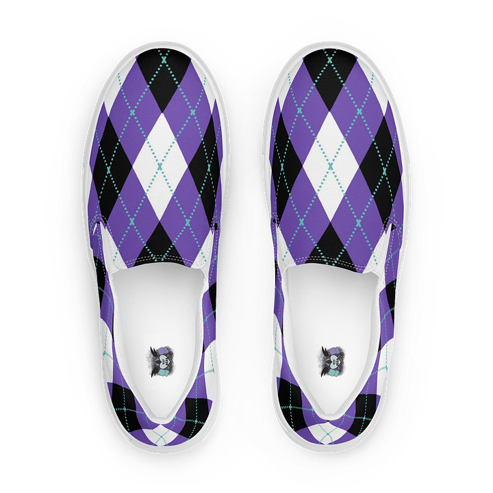 Purple Argyle Men's Slip-On Shoes product image (1)