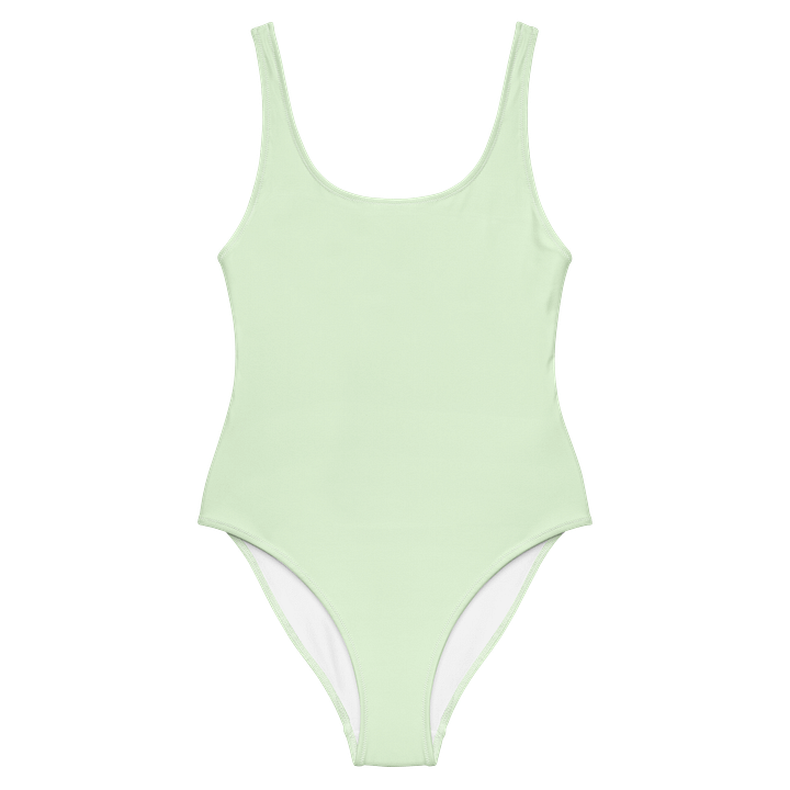 Pastel Mint Green Solid Color Retro Inspired Women's One Piece Swimsuit product image (1)