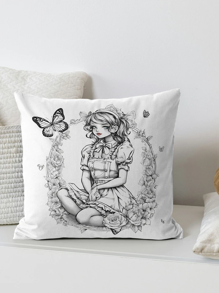 Monochrome Maid Floral Pillow product image (1)