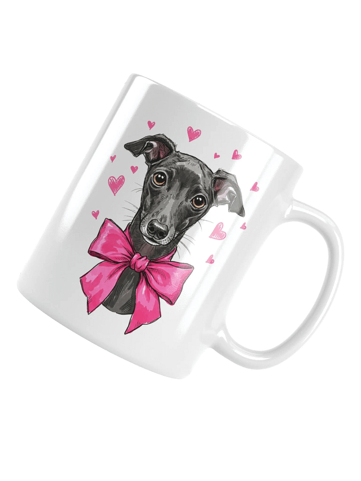 Italian Greyhound With A Pink Bow Sketch-y Art Chic Small Ceramic Mug product image (1)