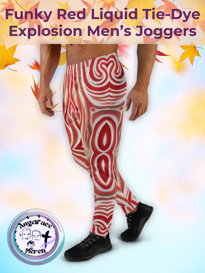 Funky Red Liquid Tie-Dye Explosion Men's Joggers product image (1)