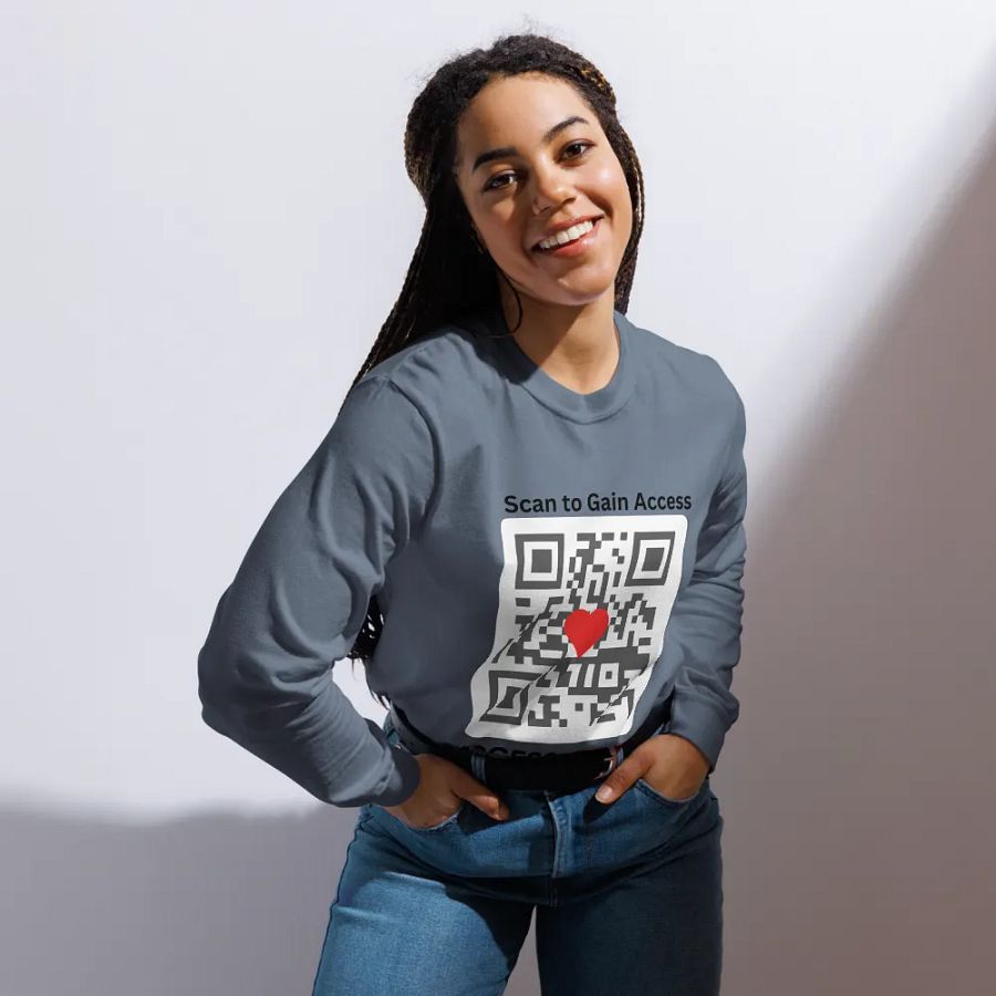 Denied Love QR Code Long Sleeve Shirt product image (12)