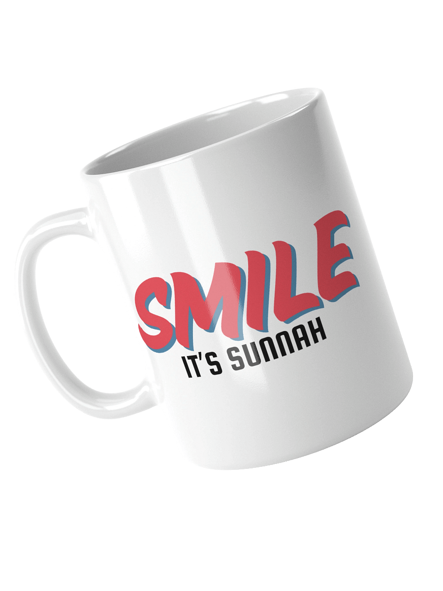 White "Smile It's Sunnah" Mug in Vivid Red product image (3)