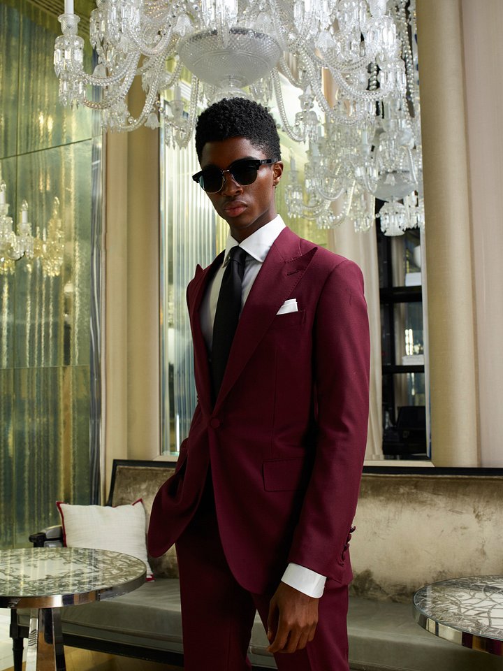 MEN'S BURGUNDY WOOL & MOHAIR SUIT product image (2)