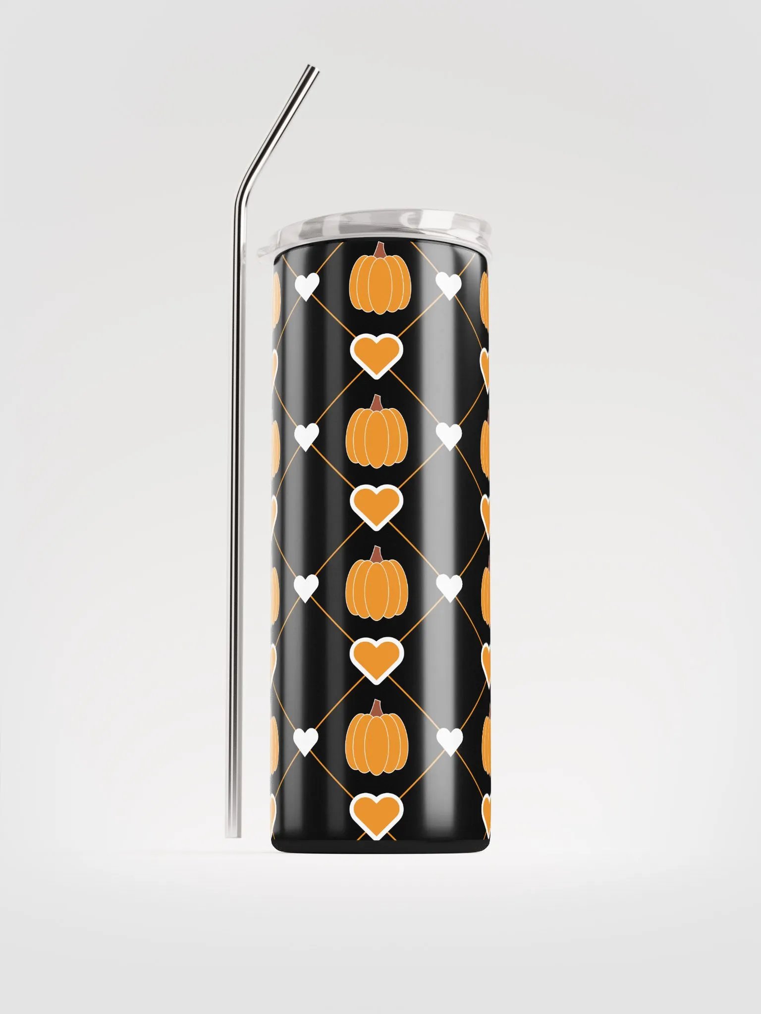 Pumpkin & Heart Fall Tumbler | Cute Halloween Drinkware