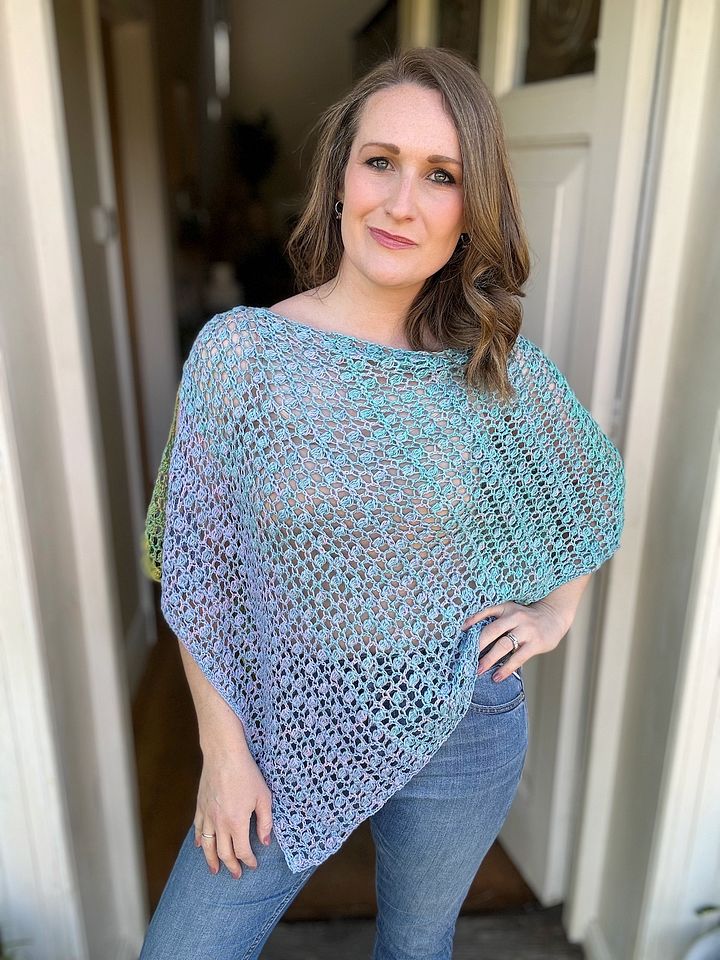Lightweight Lacy Poncho Crochet Pattern PDF product image (1)