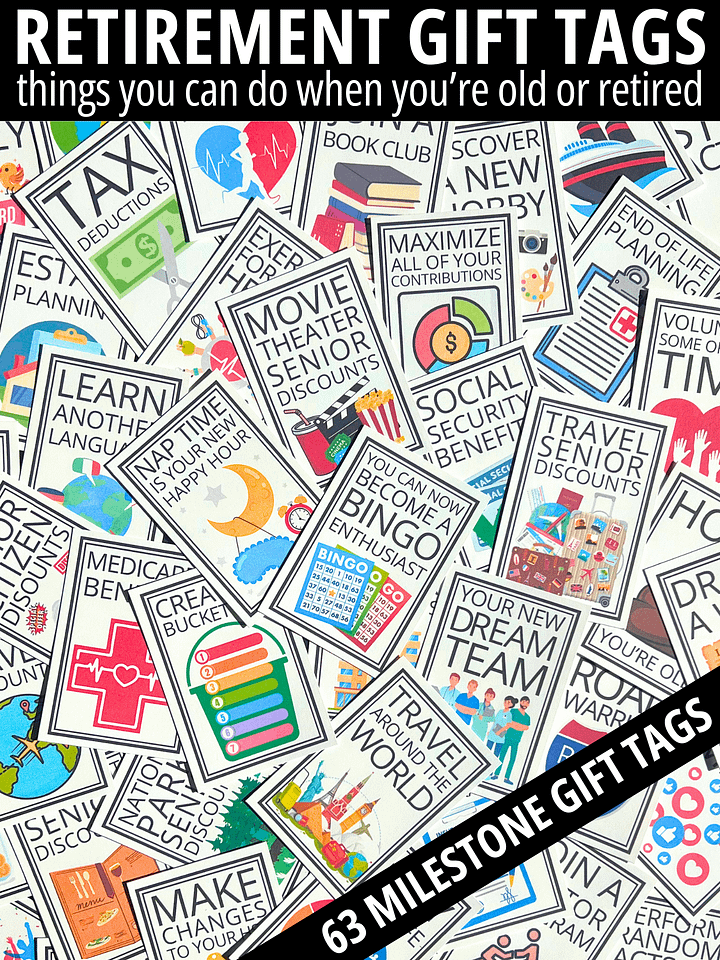 Retirement Gag Gift Tags Things You Can Do When You're Old or Retired product image (1)