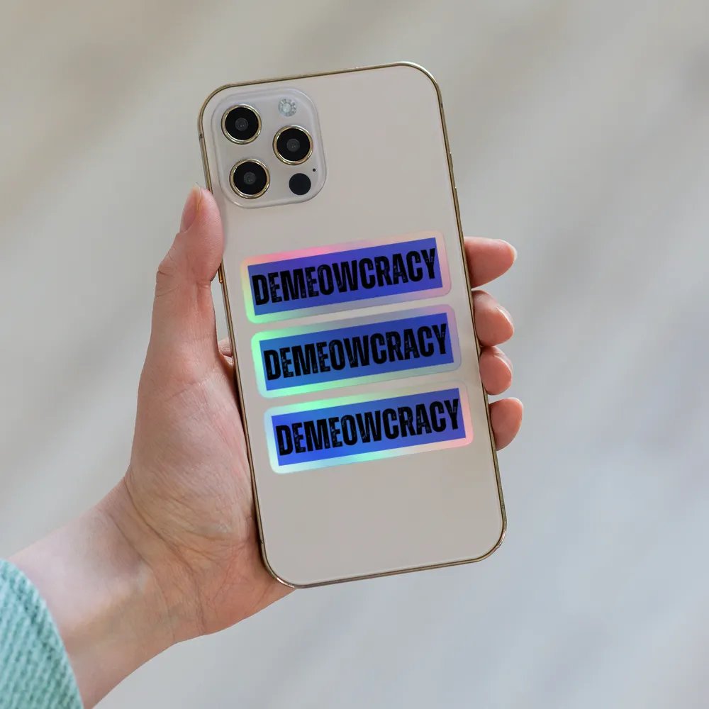 DEMEOWCRACY Holographic Blue Sticker Sheet product image (5)