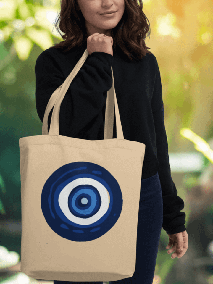 Blue Mati Protection: Eco-Friendly Tote Bag; Natural product image (1)