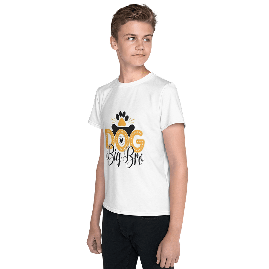 Kids Youth Crew Neck T-Shirt Big Bro Dog Slogan All-Over Print product image (3)
