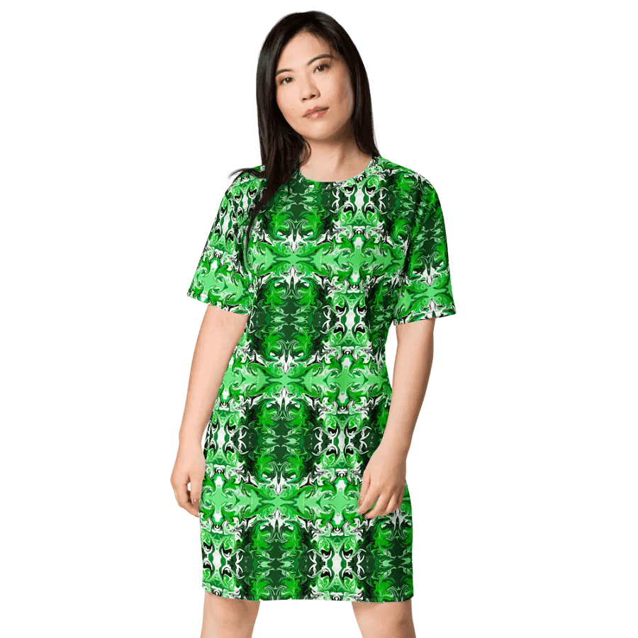 Green Swirl T-Shirt Dress product image (3)