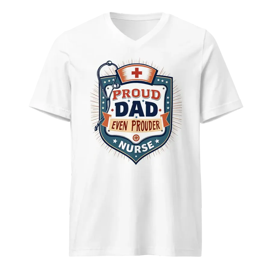 Proud Nurse, Proud Dad Retro v-neck Tee product image (1)