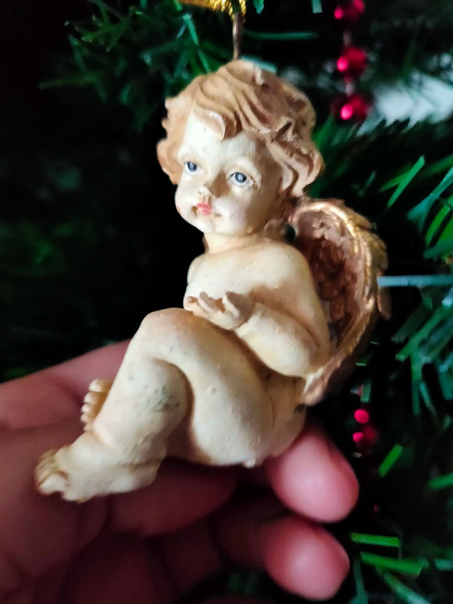 Anjo Vintage "Toque de Luz" para Árvore de Natal - Mão aberta product image (9)