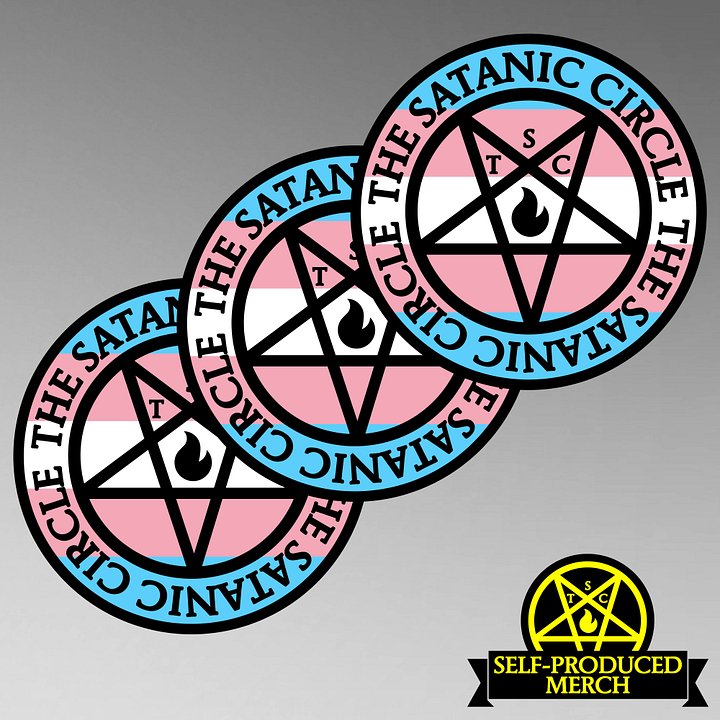 The Satanic Circle - 3 Trans Pride Sticker Pack (5.5 in.) product image (1)