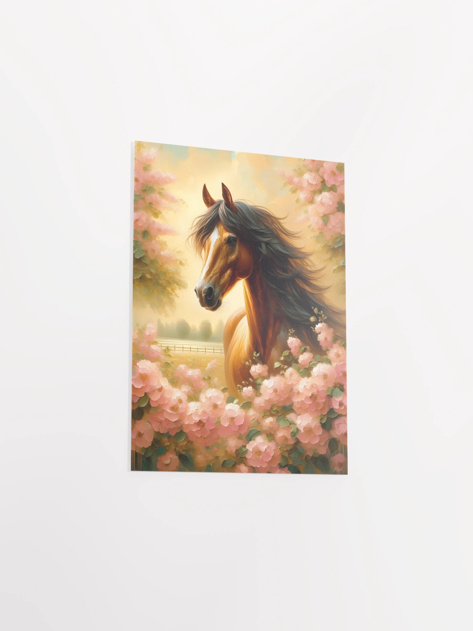 Majestic Mane: Horse and Flowers Poster product image (24)