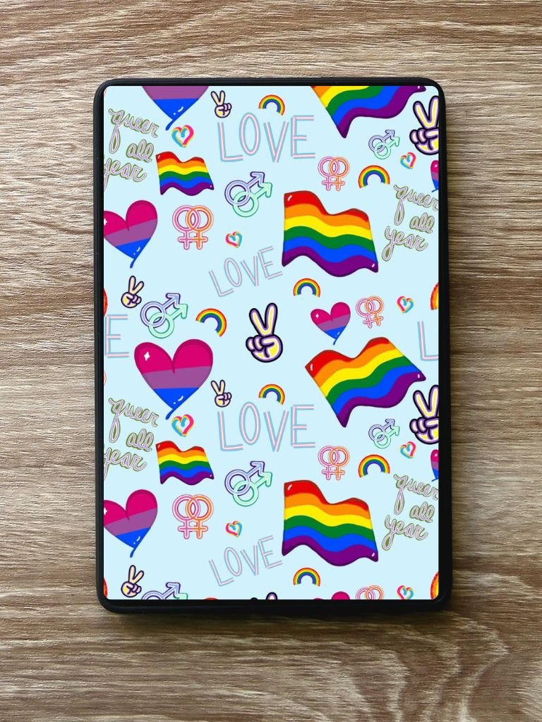Celebrate Pride Pattern Digital Insert for Clear Kindle Cover product image (2)